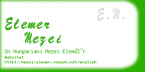 elemer mezei business card